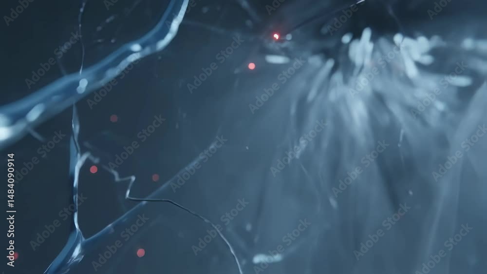 Poster electrical signals traveling through intricate neural network, transmitting complex information acro