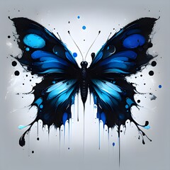 Radiant Butterfly Surrounded by Vivid Colorful Orbs