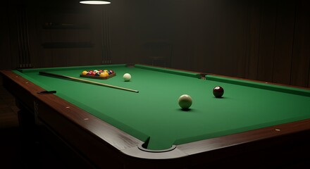 Shadowy Pool Room: A Moment of Quiet Intensity in 3D Render