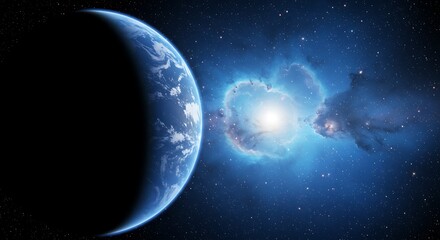 Fototapeta premium Celestial Collision: A 3D Render of Cosmic Energy