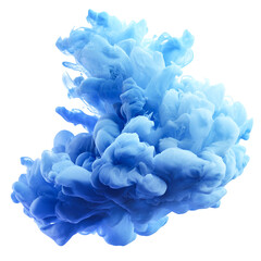 Obraz premium Blue Ink Cloud Abstract Art Swirling Color Explosion