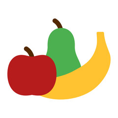apple, pear, and banana fruit icon