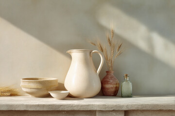 serene and minimalistic background designed for photography workshops featuring soft neutral tones and simple