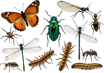 Obraz premium Vibrant Insect Collection: A Detailed Macro View