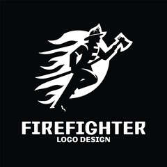 Firefighter Vector Logo Design