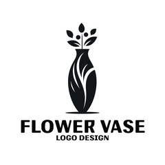 Flower Vase Vector Logo Design
