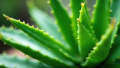 Close-up of aloe vera plant leaves, showing texture and gel , aloe vera, tropical
