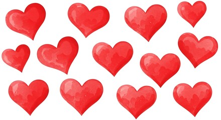 Vibrant Watercolor Hearts: A Celebration of Love and Affection