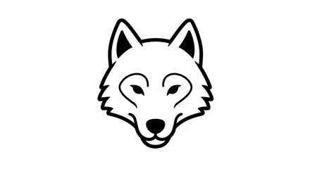 Naklejka premium Serene Wolf: Line Art Portrait