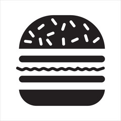 Burger icon vector illustration. burger sign and symbol. hamburger, on a white background