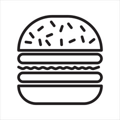 Burger icon vector illustration. burger sign and symbol. hamburger, on a white background