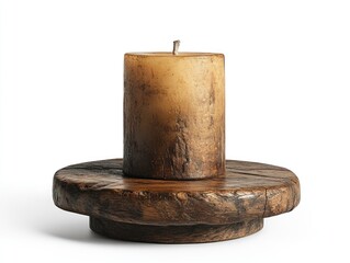 Wooden candleholder with a cylinder candle