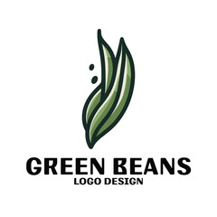 Green Beans Vector Logo Design