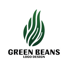 Green Beans Vector Logo Design
