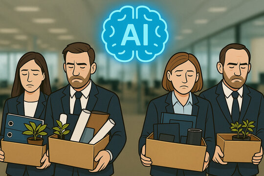Mass layoff due to AI implementation &ndash; illustration


