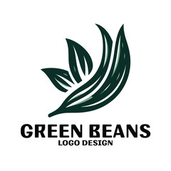 Green Beans Vector Logo Design