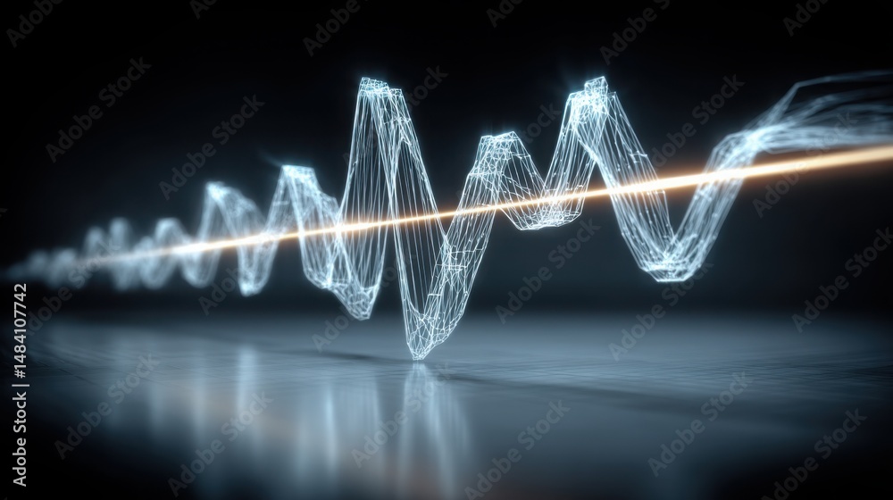 Poster conceptual illustration of progress pulse with an icon representing real-time health monitoring of e