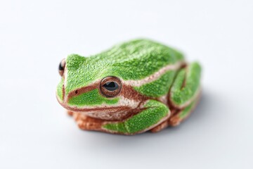 Obraz premium Green Tree Frog Amphibian Reptile Nature Wildlife Animal Closeup Isolated White Ba