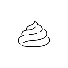 Shit icon. Simple outline style. Editable stroke. Poop, pile of poo, dung, trash, stink, bad concept. Thin line symbol. Vector illustration isolated.
