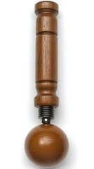 Wooden beer tap handle.  A handcrafted, cylindrical wooden tap handle with a spherical base