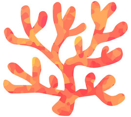 Obraz premium かわいいサンゴのイラスト 赤色 ベクター素材