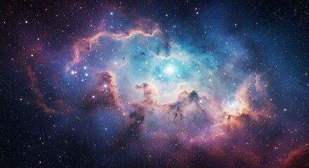 Fototapeta premium Cosmic Nebula: A Stellar Tapestry