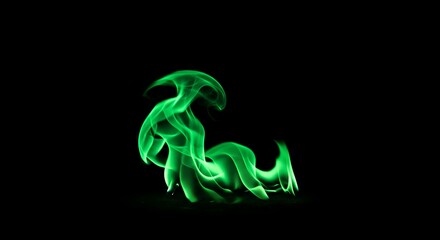 Emerald Inferno: A Dance of Green Fire