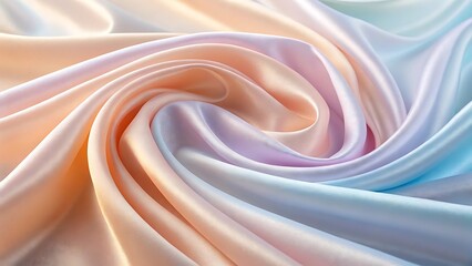 Delicate pastel silk fabric draped in flowing soft waves creating an elegant artistic background