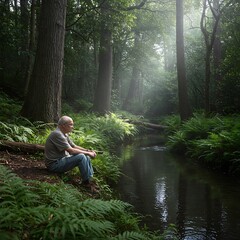 Forest's Gentle Embrace AI Generated