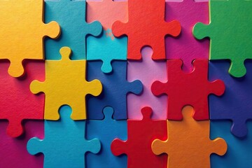 Obraz premium Interlocking pieces creating a whole, no visible gaps, unbroken, continuous