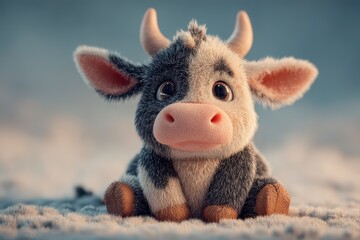 Adorable Baby Calf  Cute Cartoon Cow  Farm Animal Illustration  Children s Book  White Bac