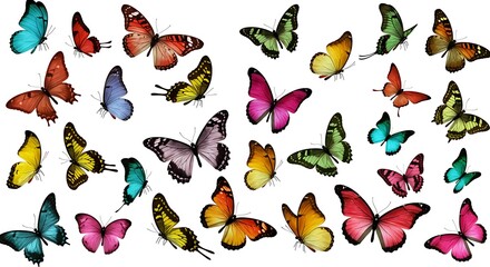Fototapeta premium Vibrant Butterfly Symphony: A Kaleidoscope of Wings