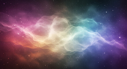 Colorful space nebula with glowing stars and misty light in a beautiful abstract galaxy scene
