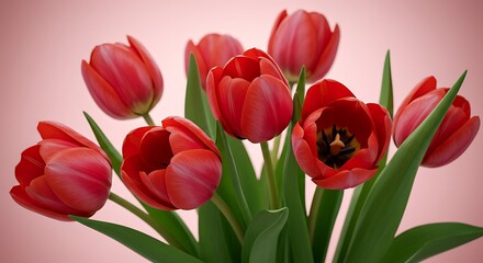 Naklejka premium Crimson Bloom's Embrace