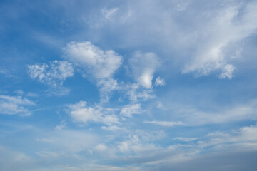 beautiful sky filled with fluffy clouds and vibrant blue backdrop creates serene atmosphere