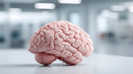 Human Brain Model on White - Intelligence, Neurology, Anatomy
