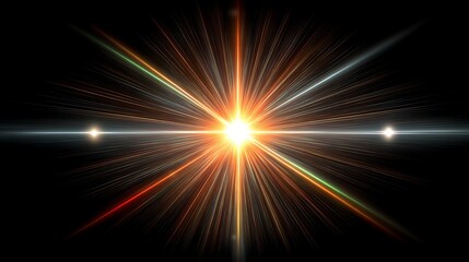 Obraz premium Cosmic Burst Star Light Explosion with Galaxy Shine.