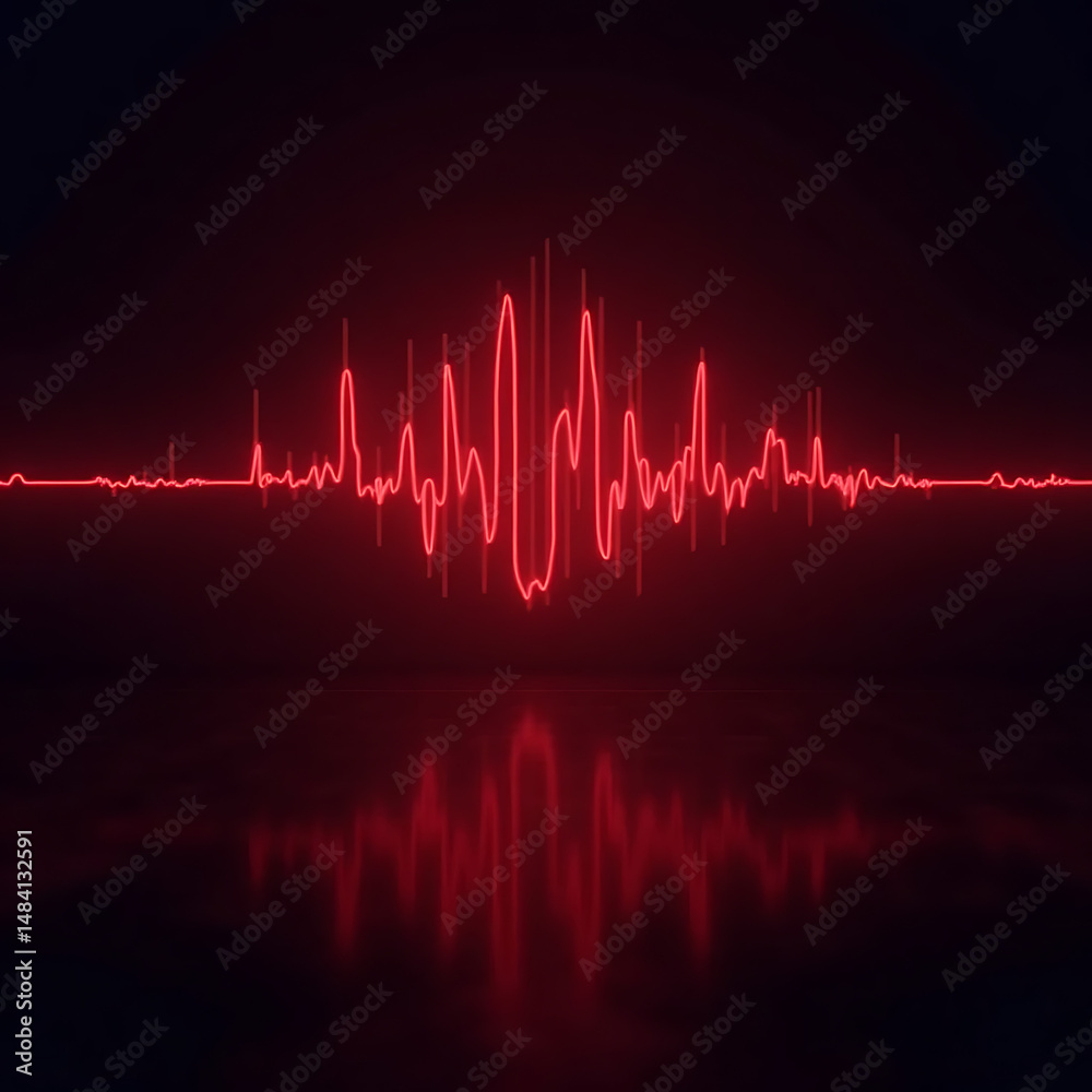 Fototapete Dynamic audio waveform visualization digital studio graphic design dark background abstract concept