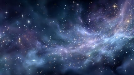 Naklejka premium Cosmic Nebula Starry Night Sky Background.