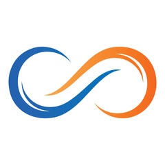 Naklejka premium Vibrant Infinity Loop Icon in Blue and Orange