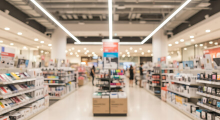 Modern Retail Store Interior, Shoppers Browsing Merchandise