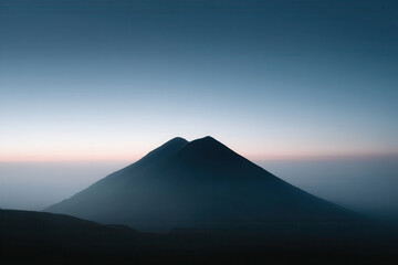 topdown view of volcanic caldera in guatemala at sunrise