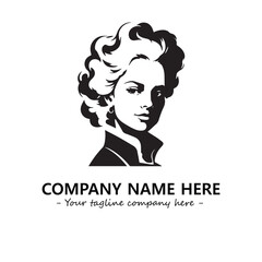 Head of queen logo company design vector illustration