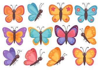 Charming Cartoon Butterflies: A Colorful Collection