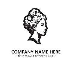 Head of queen logo company design vector illustration