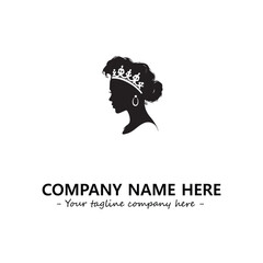 Head of queen logo company design vector illustration
