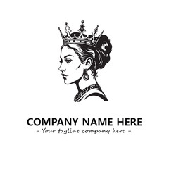Head of queen logo company design vector illustration