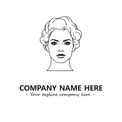 Head of queen logo company design vector illustration