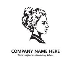 Head of queen logo company design vector illustration