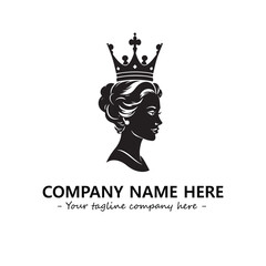 Head of queen logo company design vector illustration